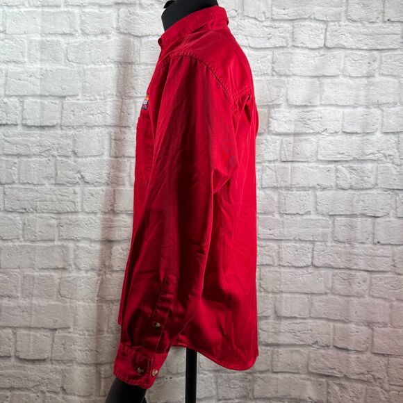 Vtg Hollywood Video Uniform Work Shirt Unisex Small Embroidered Red Long Sleeve - Picture 5 of 12